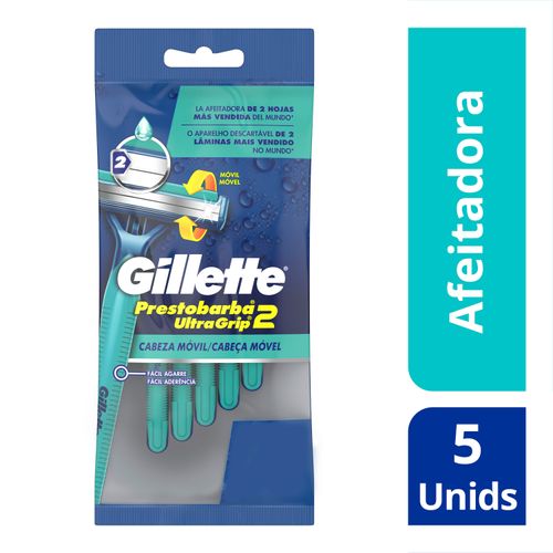 Máquinas Para Afeitar Desechables Gillette Prestobarba2 Ultragrip - 5 Unidades