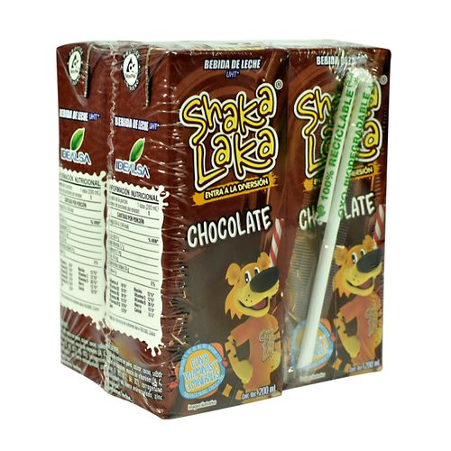 4 Pack Bebida Shaka Laka Chocolate - 200 ml