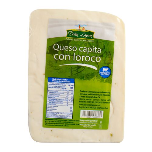 Queso Doña Laura Capita Con Loroco - 400 g