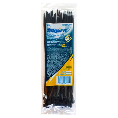 Cinchos De Plástico 8 Negro 50 Unidades