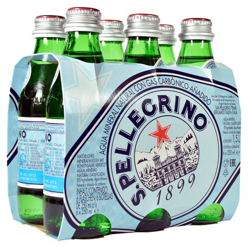 Agua Mineral Spellegrin 6Pk Vidri 1500 ml