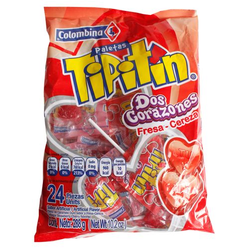 Paleta Colombina Tipitin Corazones - 288 g