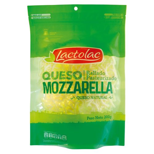 Queso Mozzarella Lactosa Rallado 200 g