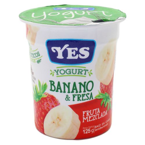 Yogurt Yes Fruta Banano Fresa - 125 g