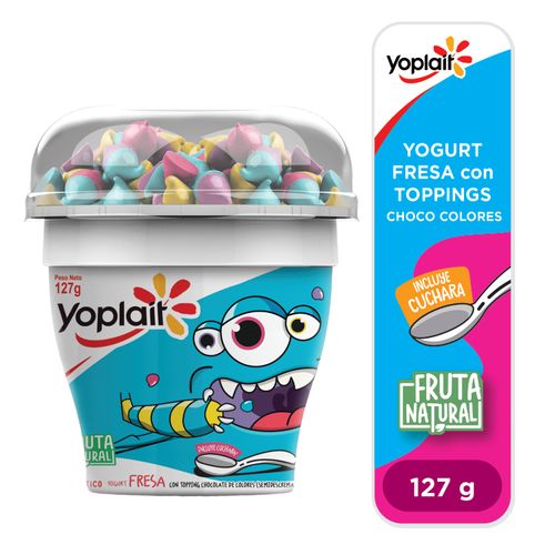 Yogurt Yoplait Infantil Toppingr Choco Color Batido Fresa - 127 g