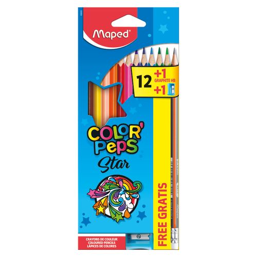 Lapiz Color Maped Color Peps Kit Caja- 12 Unidades+1 Lapiz Grafito