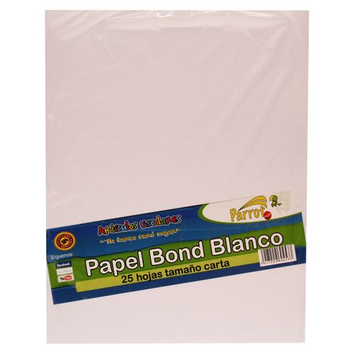 Hojas Blancas Parrot Tamano Carta - 25 Unidades