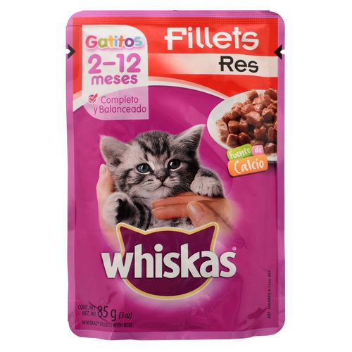 Pouch Whiskas Gatitos Res 85 g