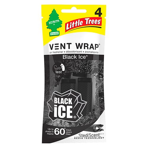 Little Tree Aromatizante Car Freshner Vent Wrap Blac Ice 4Pack