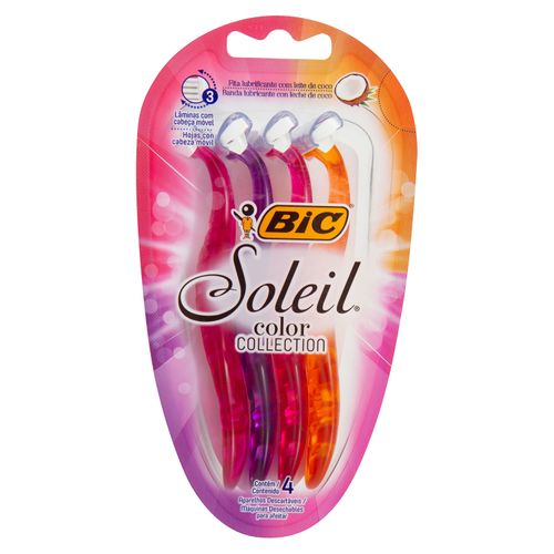 Rasuradora Bic soleil color colección - 4 Uds