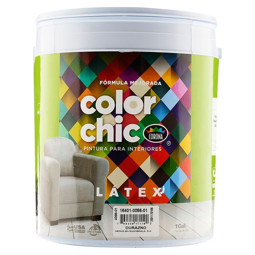 Pintura Látex Color Chic Color Durazno. Fórmula Mejorada - 1 galón