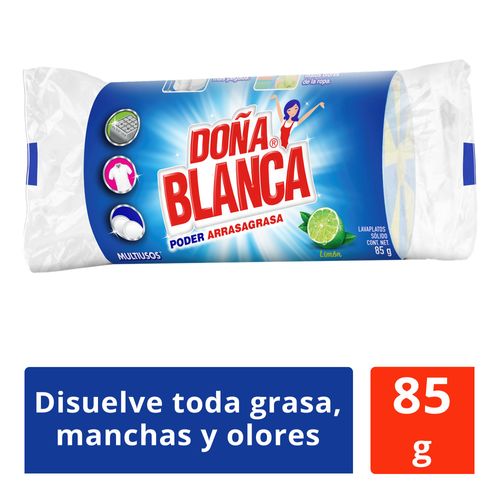 Lavaplatos Multiusos Doña Blanca Poder Arrasagrasa Limón Sólido - 85 g