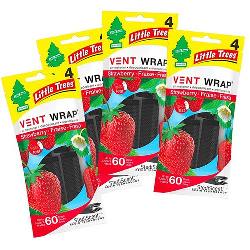 Aroma Little Vent Wrap 4Pk Strawberry