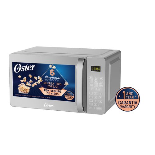 Horno Microondas Oster 0.7 Pies Cubicos / 20 Litros Digital Frente Espejo Cuerpo Silver