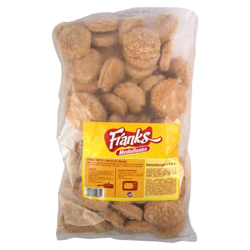 Medallones De Pollo Franks Congelados a Granel 1.36 Kg