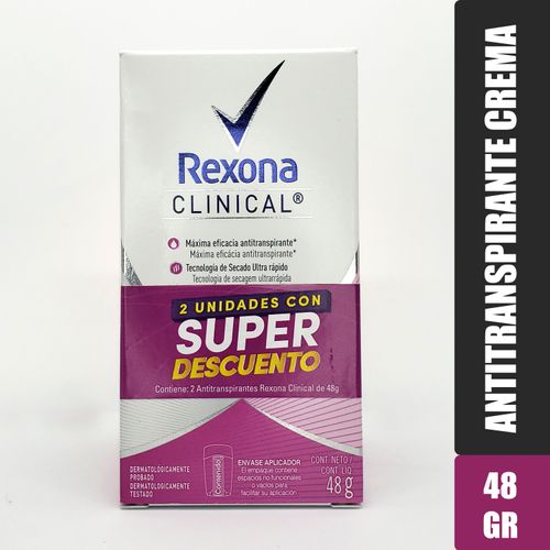 Desodorante Rexona 2 Pack  Clinical Barra - 96 g