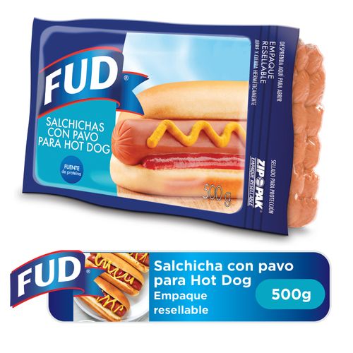 Salchicha Fud Con Pavo Hot Dog - 500 g