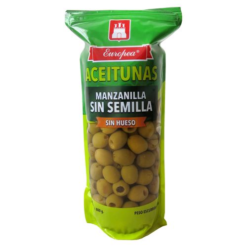 Aceituna Europea Manzanilla Sin Hueso En Bolsa 800 g