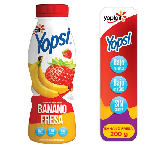 Yogurt Yoplait Yopsy Líquido Banano-Fresa - 200 g