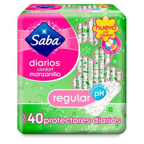 Protectores Saba Diarios Confort Manzanilla Regulares - 40 Unidades