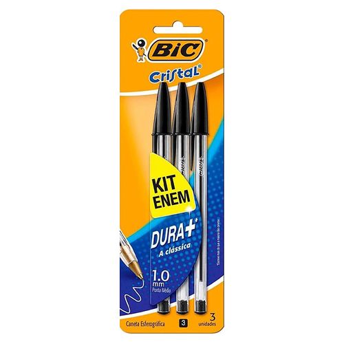 Boligrafo Bic Duramas Blister Negro 3Und