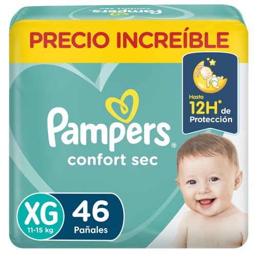 Pañales Pampers Confort Sec, Talla XG 46 Unidades