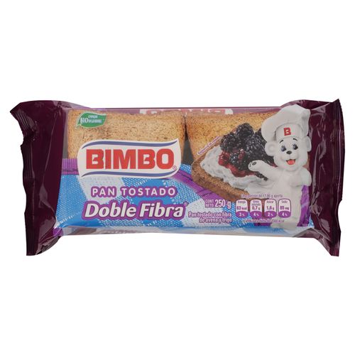 Pan Bimbo Espec Tostado Doble Fibr 250 g