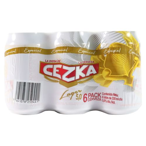 6Pack Cerveza Cezka Lager 5.0 Alcohol 330ml