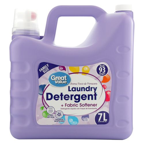 Detergente liquido Great Value para ropa con toque de suavizante -7000 ml