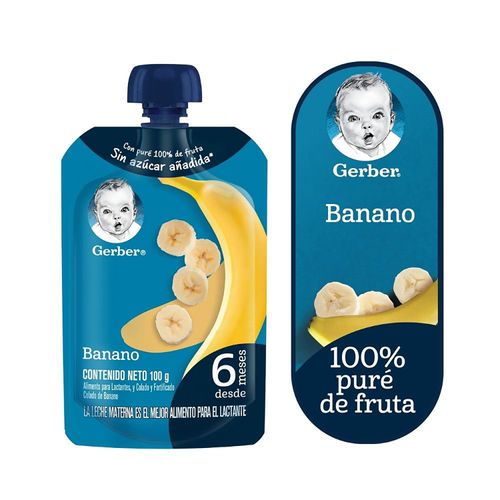 Gerber® Colado Banano Alimento Infantil Pouch - 100 g