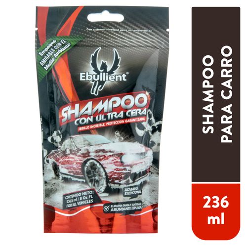 Shampoo Ebullient Con Ultra Cera Para Carro, Elimina Grasa Y Suciedad Doypack - 236 ml