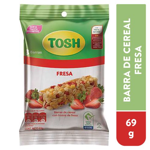 Barra Pozuelo Tosh Sabor A Fresa - 69 g