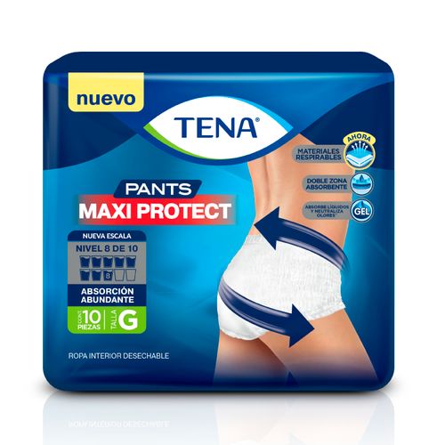 Ropa Interior Desechable Tena Pants Maxi Protect Talla:G - 10Uds