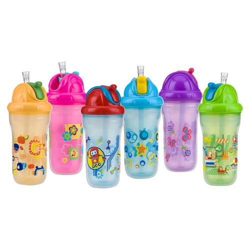 Beberito Nuby Insulado Con Pajilla Flip It - 9 oz
