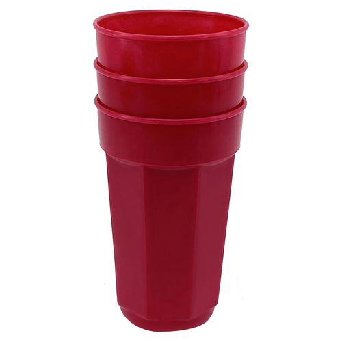 Set 3 Vasos Facetado Rojo Chef