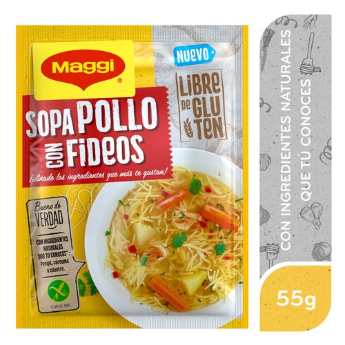 Sopa Maggi Pollo Con Fideos Libre de Gluten sobre -55 g