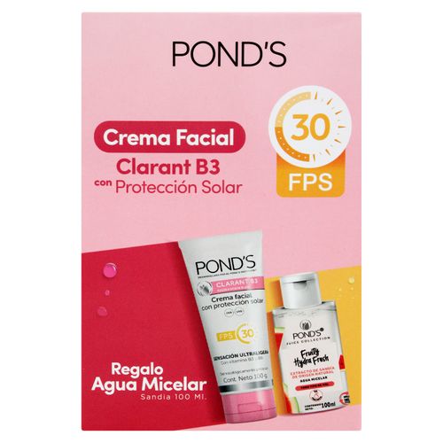 Crema Ponds Clarant Fps30 100 g + Ag 100 ml