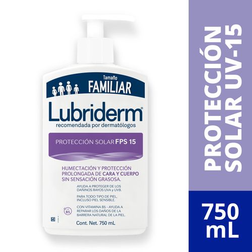 Crema Corporal Lubriderm Fps 15, Humectación Y Protección Cara Y Cuerpo- 750 ml