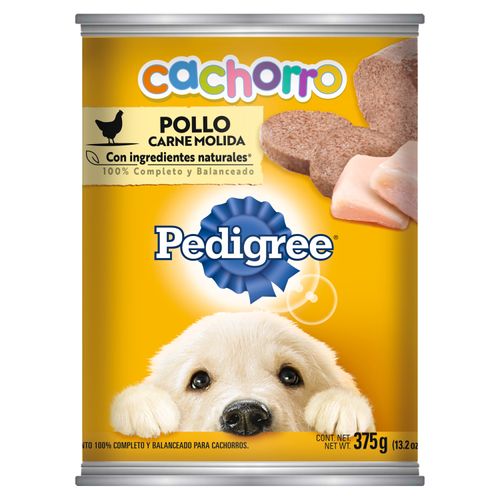 Alimento húmedo Pedigree para cachorros lata sabor pollo y res - 375 g