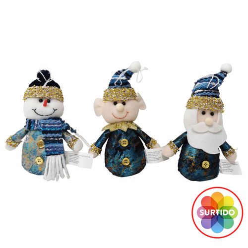 Adorno Para Arbol Marca Holiday Time Tela Color Azul - 16 cm