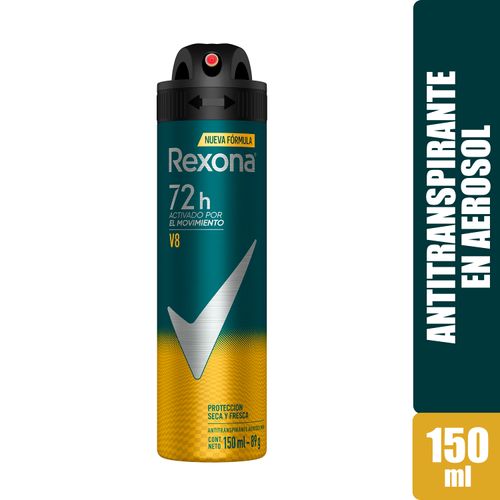 Desodorante Rexona Caballero V8 Protección Seca Y Fresca Aerosol - 150ml