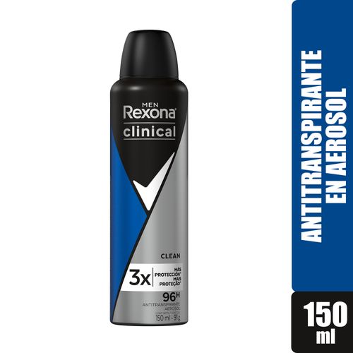 Desodorante Rexona Caballero Clinical Clean Aerosol - 150 ml