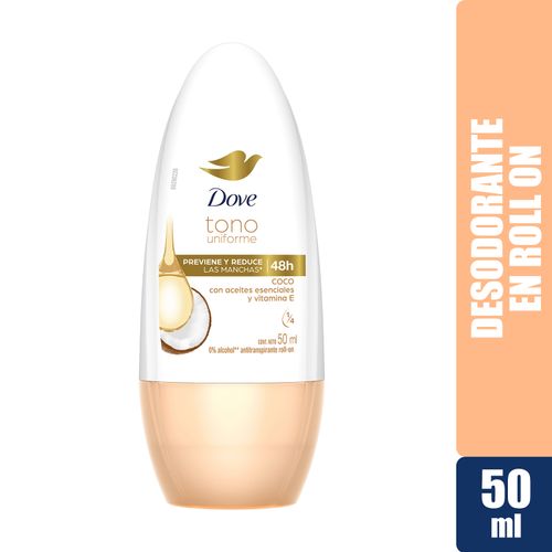 Desodorante Dove Dama Tono Uniforme Coco Y Vitamina E Roll On - 50 ml