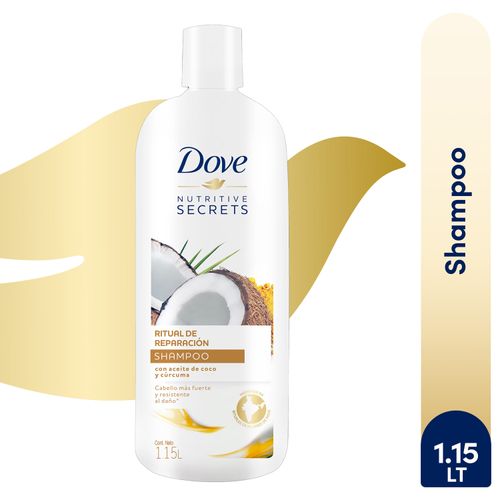 Shampoo Dove Ritual De Reparación, Con Aceites De Coco Y Cúrcuma - 1150 ml