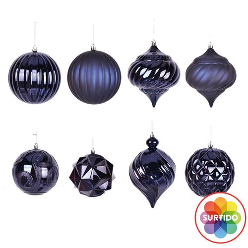 Esferas Navidad Marca Holiday Time Color Azul 120 mm