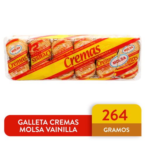 Galleta Cremas Molsa Sabor A Vainilla - 264 g