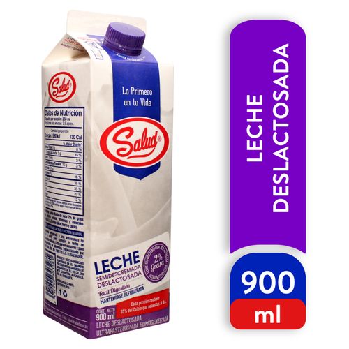 Leche Deslactosada Salud,Con 2% De Grasa - 900 ml