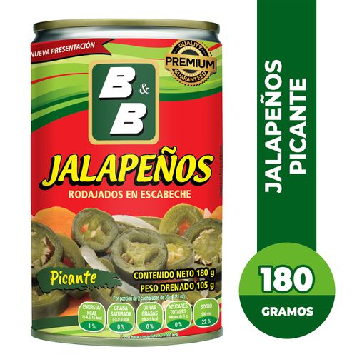 Chile Jalapeño B&B Rodajado Picante En Escabeche - 180 g