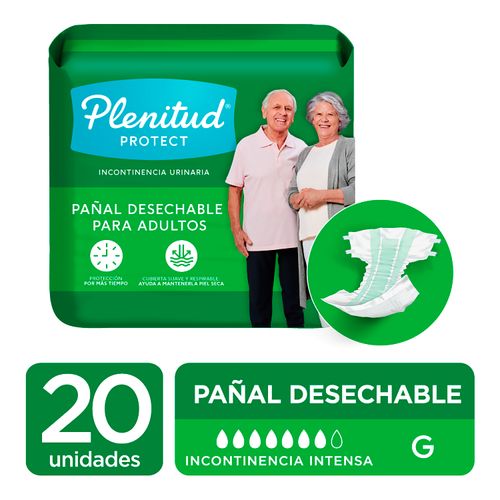 Pañales Para Adulto Plenitud Classic Renovado Talla G Incontinencia Intensa- 20Uds