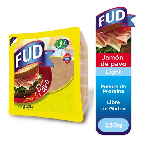 Jamón Fud Con Pavo Ahumado, Light Fuente De Proteína Y Libre De Glúten - 250 g